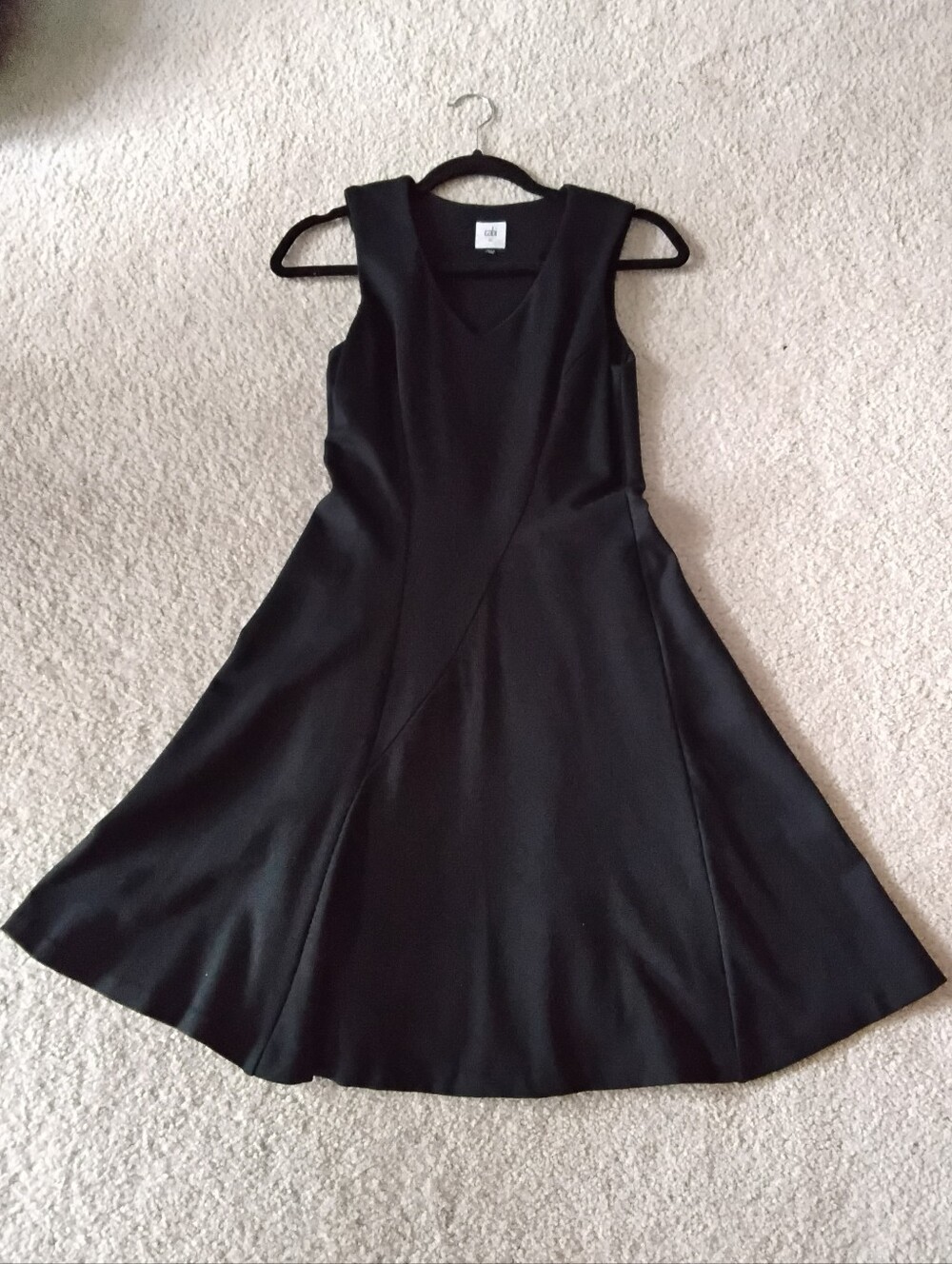 CAbi Black Sleeveless Fit-and-Flare Dress